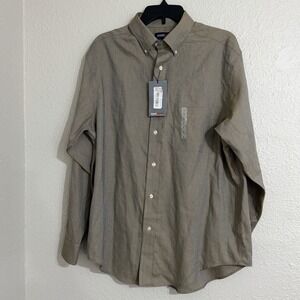 Travel smart L Men's Longsleeve Shirt Work Office Business Full Button NWT